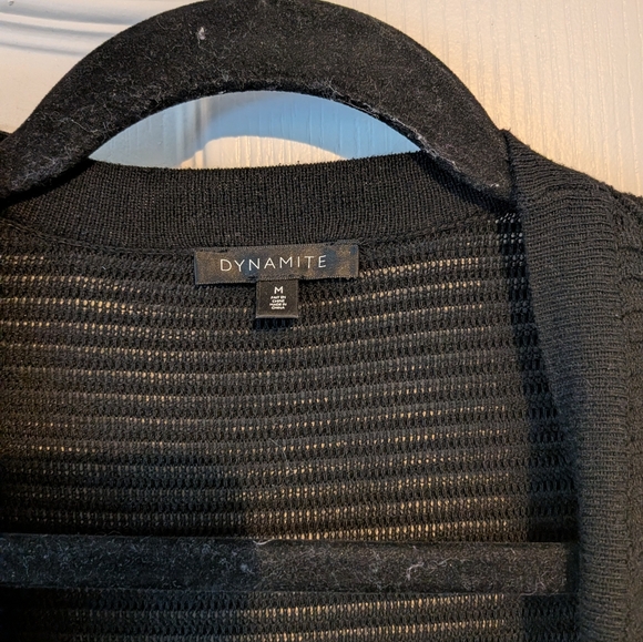 Dynamite Black Ribbed Cardigan - Picture 3 of 5